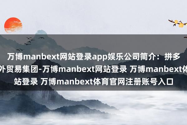 万博manbext网站登录app娱乐公司简介：拼多多控股公司是一家国外贸易集团-万博manbext网站登录 万博manbext体育官网注册账号入口